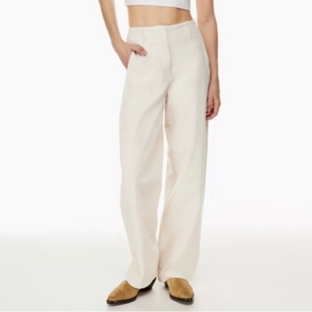 Aritzia Cream Wide-Leg Pants